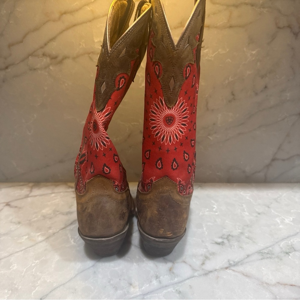 Ariat Red and Brown Heeled Boots - Picture 3 of 6
